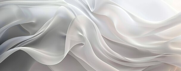 Obraz premium Abstract White Fabric with Delicate Drapes and Texture