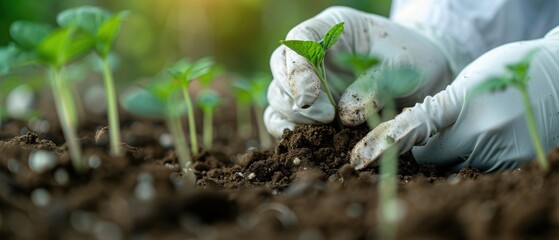 Analyzing Soil Health: Scientists Collecting Samples for Agricultural Research in the Field