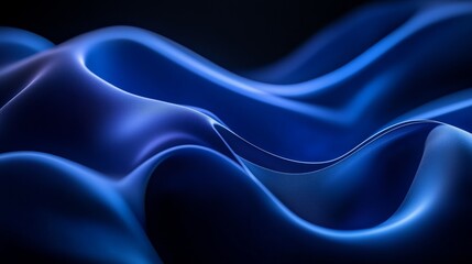 Obraz premium Close up of blue light objects, postmodern minimalist design, smooth gradient, black and dark amber accents, smooth curves, capturing geographical views