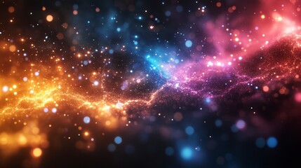 Fototapeta premium Epic Stardust Diffraction with Celestial Light Effects, Featuring Vibrant Colors and Galactic Patterns in a Dramatic Display of Cosmic Beauty, Captured with High-Definition Detail