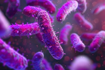 Obraz premium Antimicrobial - Fighting Disease: Bacterial Resistance to Antibiotics in Microscopic Health Illustration
