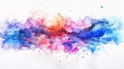 Fototapeta premium Abstract Aqarelle hand drawn art on white background