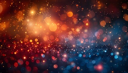 A blurry background with red and blue bokeh lights