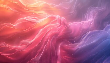 Fototapeta premium Abstract gradient background with shimmering pink, orange, and purple waves