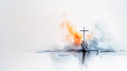 Christian cross faith watercolor background hope love religion religious easter god jesus christ