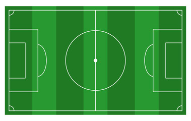 Soccer field in flat style isolated on white background.