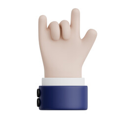 Obraz premium 3D Rendered Hand Gesture Rock. Transparent Background