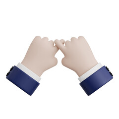 3D Rendered Hand Gesture Wrong. Transparent Background