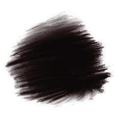 Abstract dark black watercolor brush stroke on white background