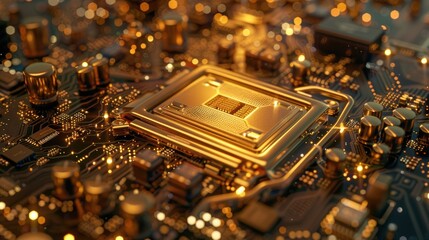 Installation of the central processing unit and slots for random access memory on the motherboard