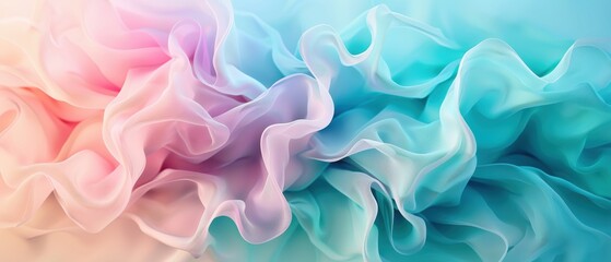 Obraz premium Serene Pastel Gradient in Blue, Green, and Pink Hues for Background Design