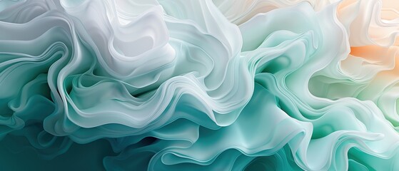 Obraz premium Serene Abstract Pastel Waves - A Tranquil Oceanic Composition