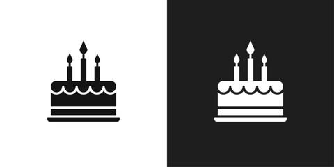 Cake birthday icon line art vector