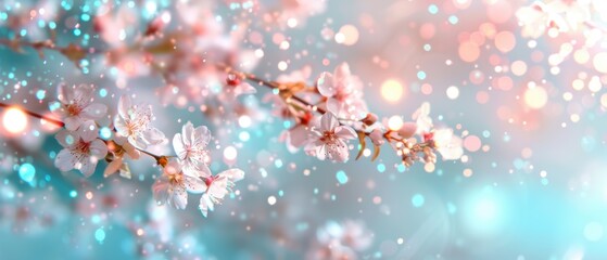 Fototapeta premium Tranquil Pastel Floral Elegance - Soft and Delicate Petal Patterns in Gentle Hues of Pink and Ivory for a Serene Design Concept