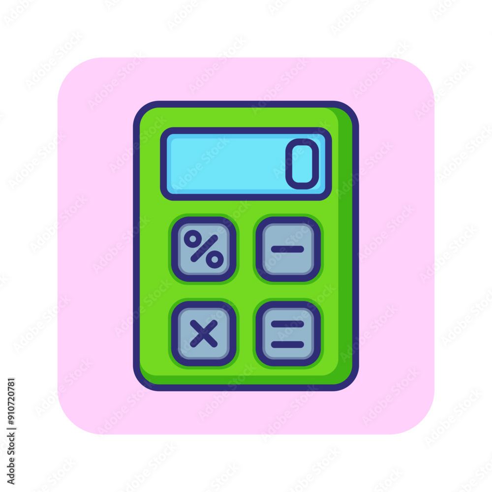 Poster calculator line vector icon. calculating, counting, estimating. calculation concept. can be used for