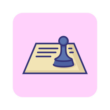 recommend clip art: Certified document line icon. Paper, seal, stamp. Approval concept. Can be used for topics like paperwork, certification, business