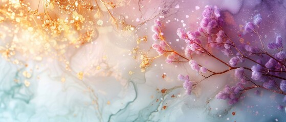 Fototapeta premium Serene Pastel Yellow and Lavender Watercolor Background for Design Projects