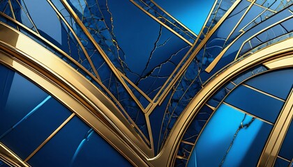 Blue glossy abstract technology crack style