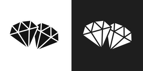Gem icon line art vector