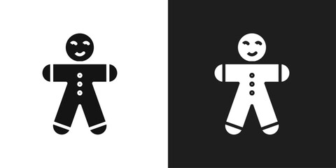 Gingerbread man icon line art vector