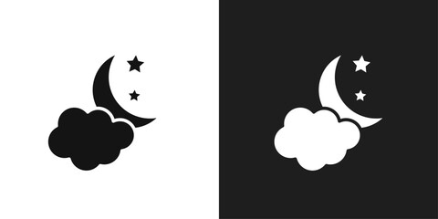 Moon icon line art vector
