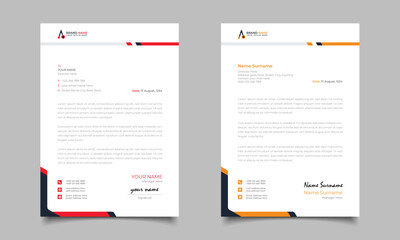 Red And Yellow Modern Business Letterhead Simple Clean Template Design
