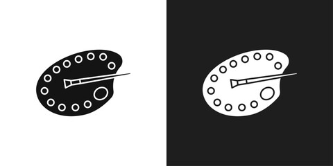 Palette icon line art vector