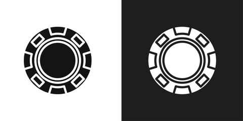 Poker chip icon line art vector