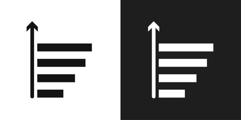 Sort amount up icon line art vector