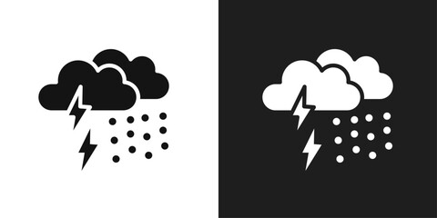 Thunderstorm icon line art vector