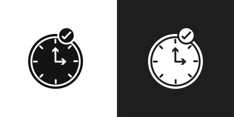 Time check icon line art vector