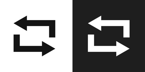 Arrows repeat icon line art vector