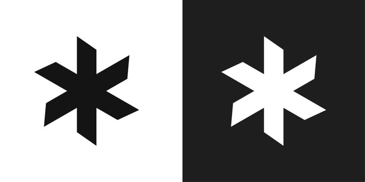 Asterisk icon line art vector