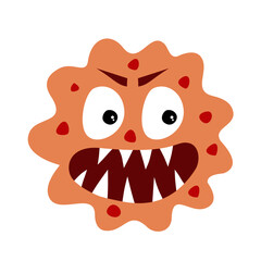 Cartoon bacteria vector illustration