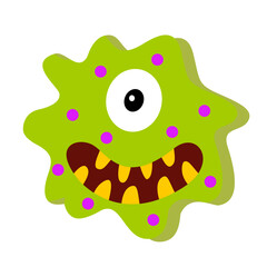 Cartoon bacteria vector illustration