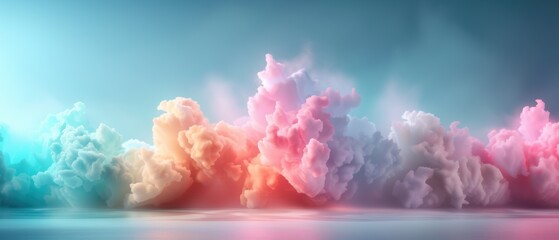 Fototapeta premium Serene Pastel Gradient Background in Crystal Clear for Designers and Creatives