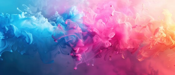 Obraz premium Tranquil Watercolor Gradient with Soft Pastel Hues