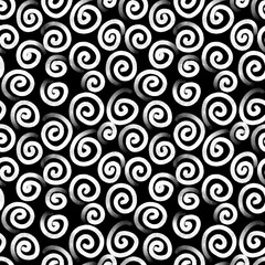 black and white abstract drawing pattern seamless