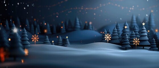 Obraz premium Christmas 2025 minimalist wallpaper with copyspace and a starry night sky, vector style.