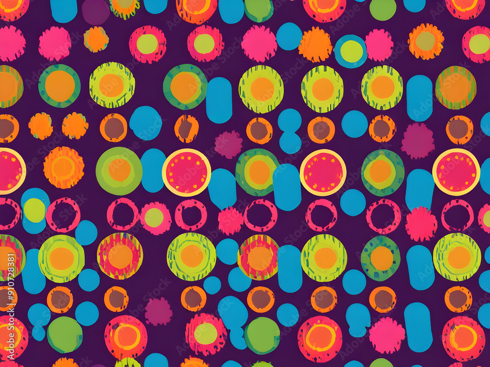 Wall mural seamless pattern with colorful circles