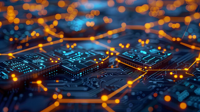 Blockchain network connecting global businesses, symbolizing decentralized economy