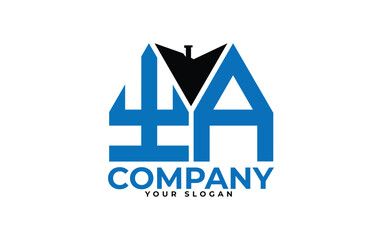 YA letter creative real estate vector logo design.