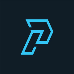 Modern and sophisticated letter P initial signal logo design