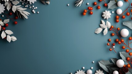 Elegant minimalist wallpaper for sale in Christmas festival with mistletoe, vector style.