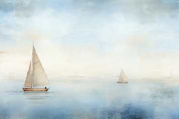 Fototapeta premium Sailing boats watercolor background painting backgrounds sailboat.