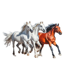 Obraz premium set photo of horse isolated on white transparant background