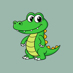 Fototapeta premium Crocodile cartoon colour vector illustration design