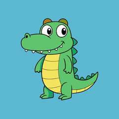 Crocodile cartoon colour vector illustration design