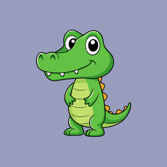 Crocodile cartoon colour vector illustration design