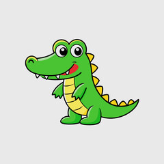 Crocodile cartoon colour vector illustration design